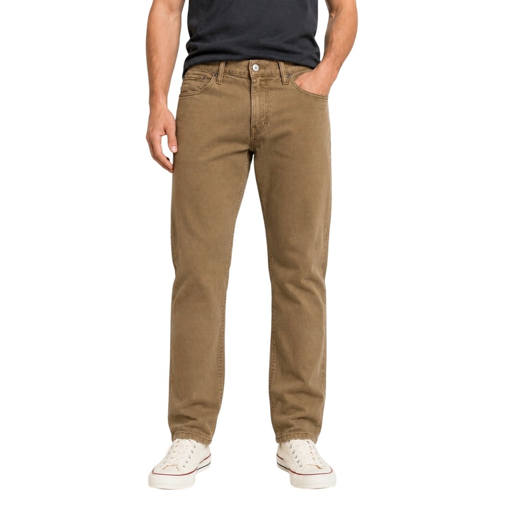 Lucky Brand 410 Athletic Straight Brown Tan Khaki Twill Denim Jeans 30